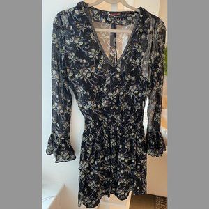 The Kooples Floral Silk Mini Dress